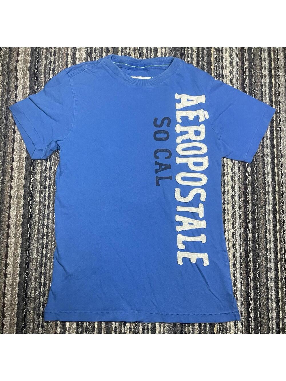Aeropostale So Cal Blue Graphic Short Sleeve T-Shirt Men’s Size XS Y2K Skate